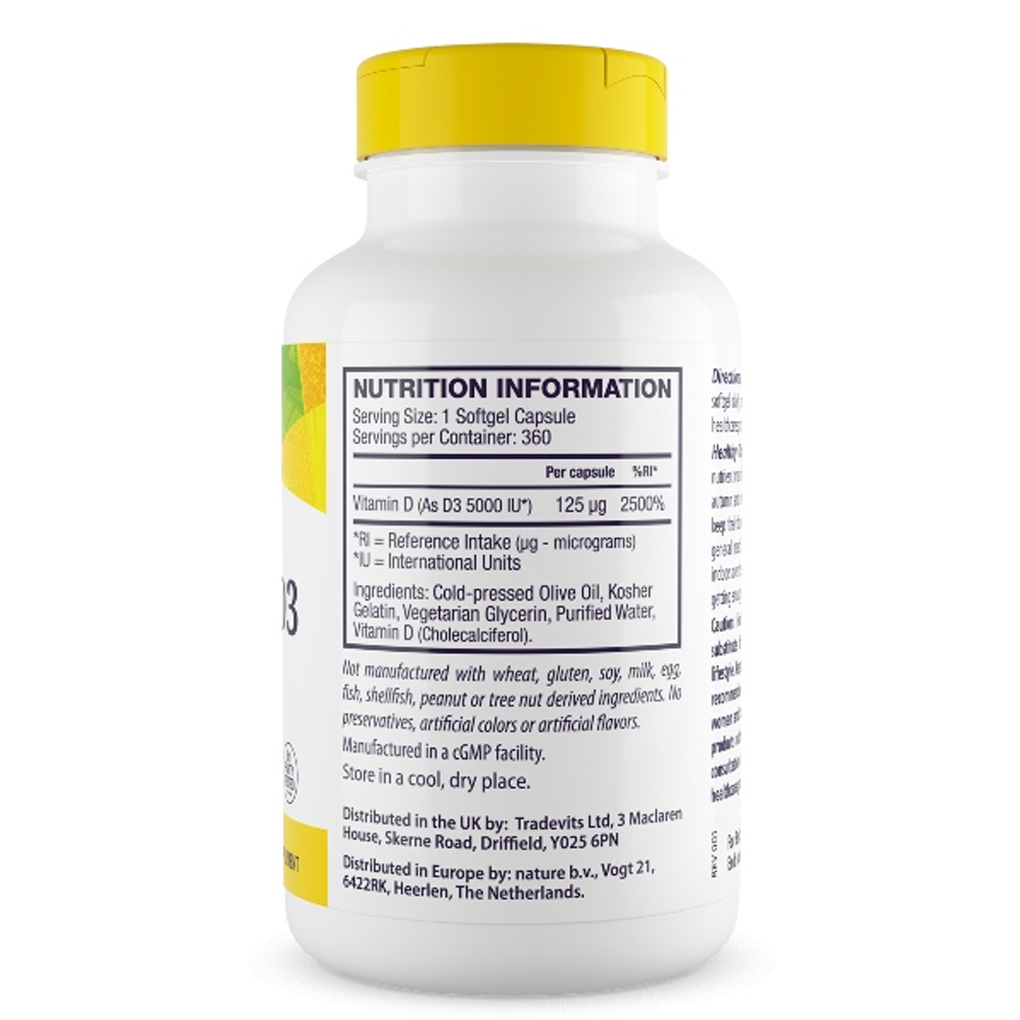 Healthy Origins® Vitamin D3 5,000 IU / 360 Softgels