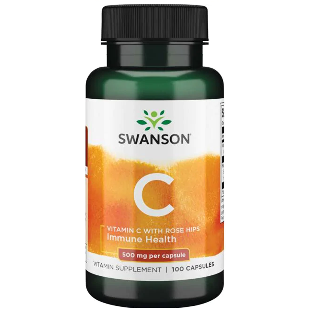 Swanson Premium Vitamin C with Rose Hips 500 mg / 100 Caps