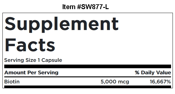 Swanson Premium Biotin 5,000 mcg / 100 Caps