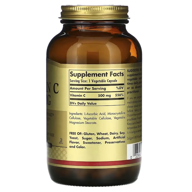 Solgar  Vitamin C-500 mg / 250 Vegetable Capsules