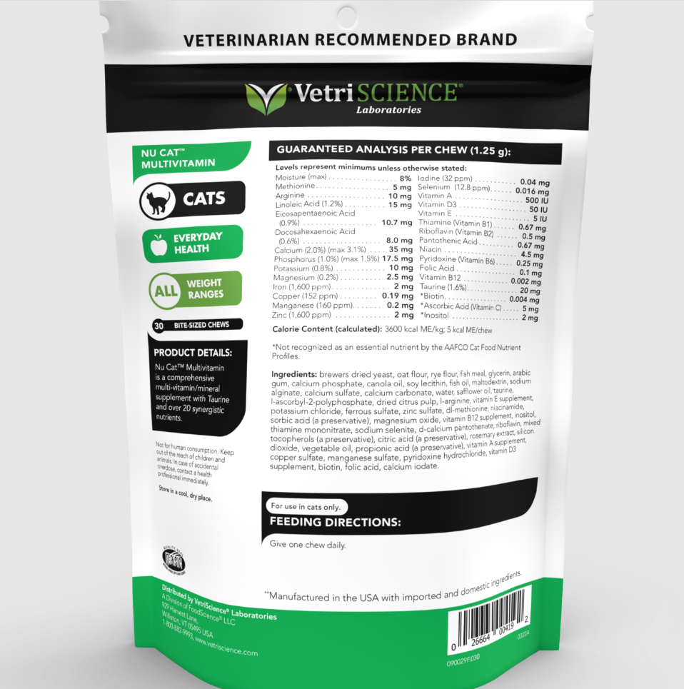 VetriScience Nu Cat Multivitamin / 30 Chews