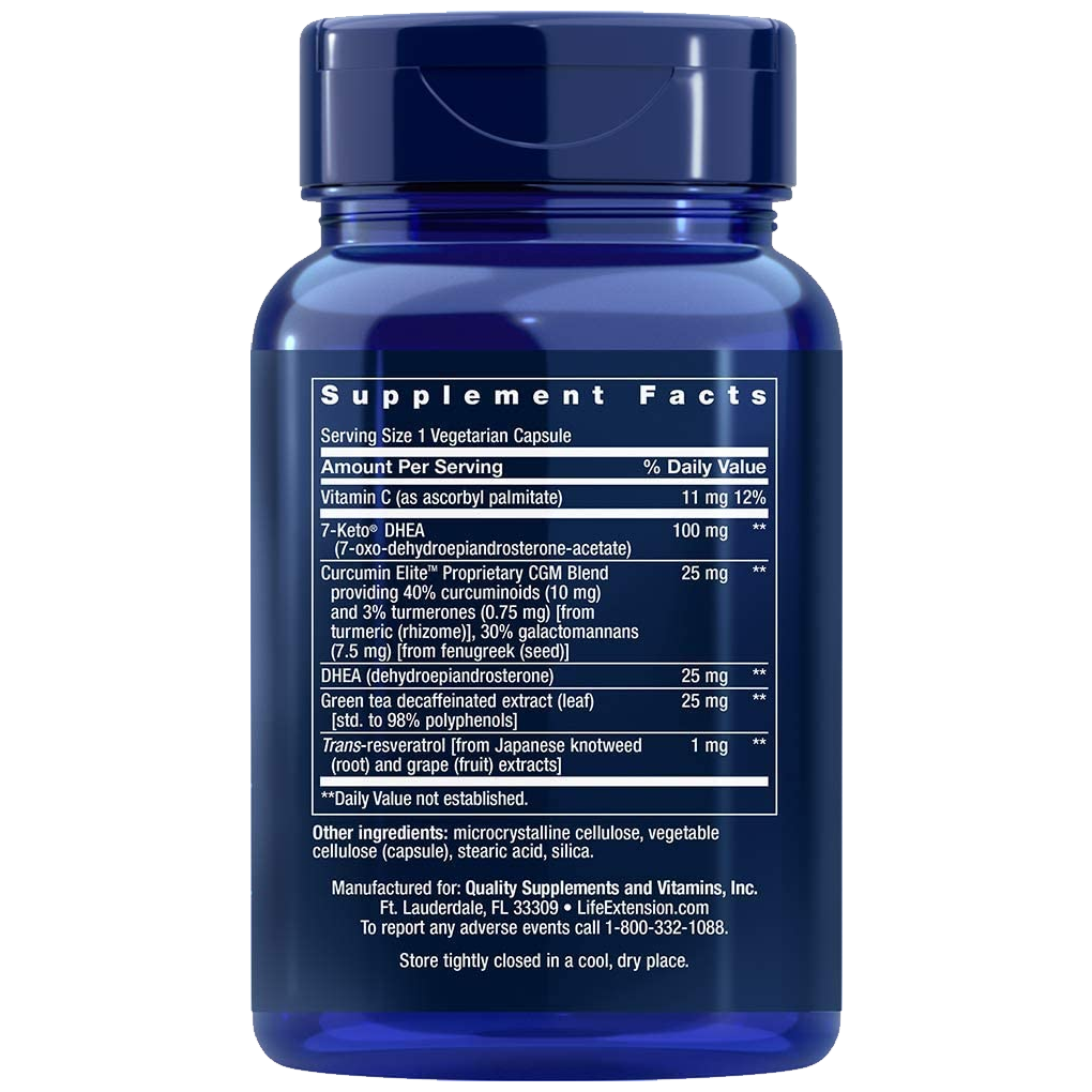 Life Extension DHEA Complete 100 mg , 7-Keto® DHEA 25 mg DHEA / 60 Vegetarian Capsules Life Extension DHEA Complete 100 mg , 7-Keto® DHEA 25 mg DHEA / 60 Vegetarian Capsules