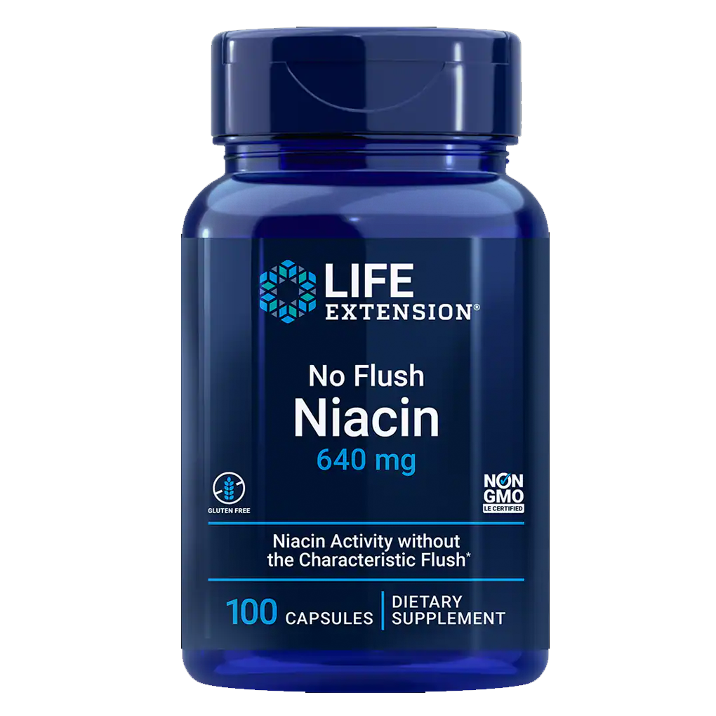 Life Extension No Flush Niacin Inositol Hexanicotinate 800 mg / 100 Capsules