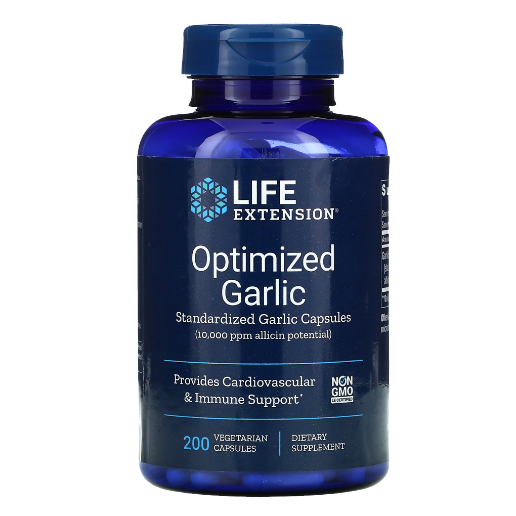 Life Extension Optimized  Garlic  Standardized [std. to 10,000 ppm allicin potential] / 200 Vegetarian Capsules