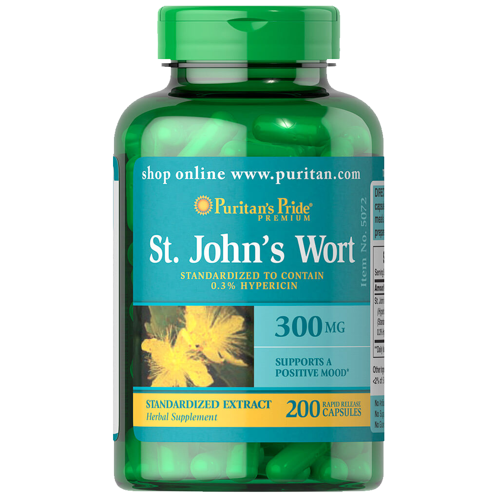 Puritan's Pride St. John's Wort Standardized Extract 300 mg 200 Capsules