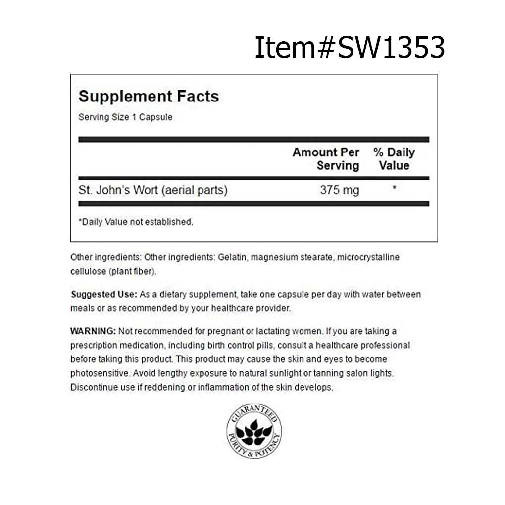 Swanson Premium Full Spectrum St. John's Wort 375 mg / 120 Caps