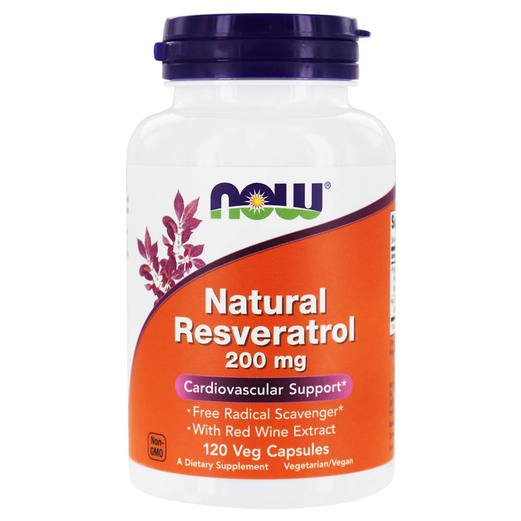 Now Foods Natural Resveratrol 200 mg / 120 Vegetable Capsules