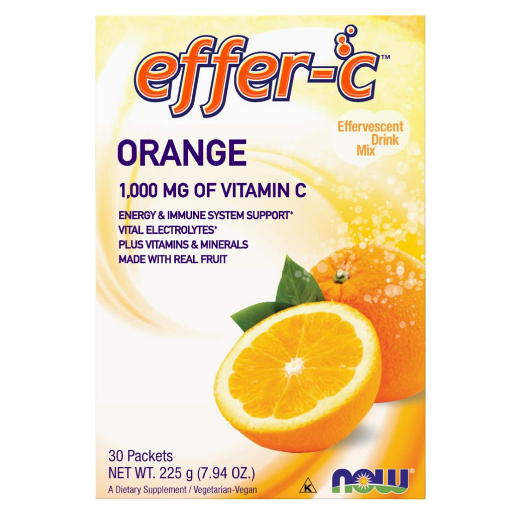 NOW Foods Effer-C Effervescent Drink Mix Orange /30 Packets