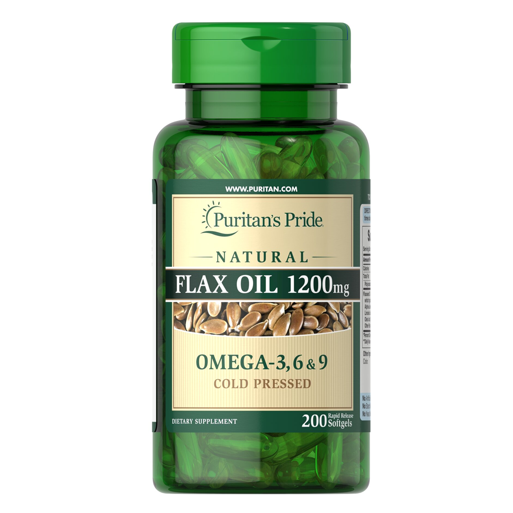 Puritan's Pride Natural Flax Oil 1200 mg / 200 Rapid Release Softgels