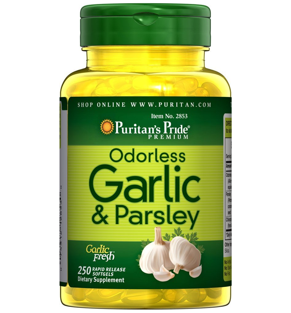 Puritan's Pride Odorless Garlic & Parsley 500 mg / 100 mg / 250 Softgels