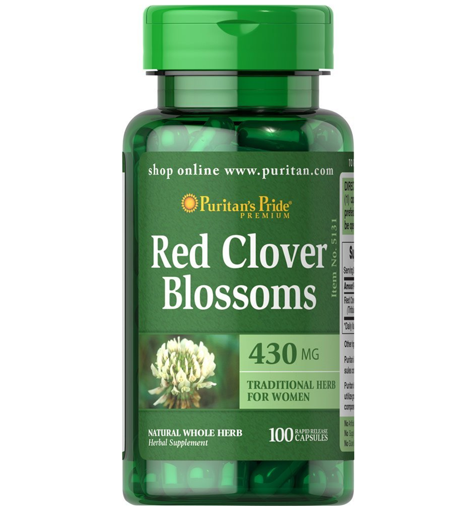 Puritan's Pride Red Clover Blossoms 430 mg / 100 Capsules