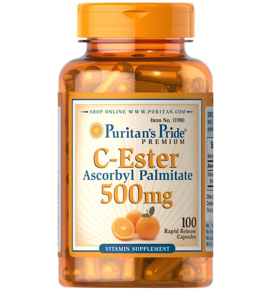 Puritan's Pride Vitamin C-Ester Ascorbyl Palmitate 500 mg  500 mg / 100 Capsules 