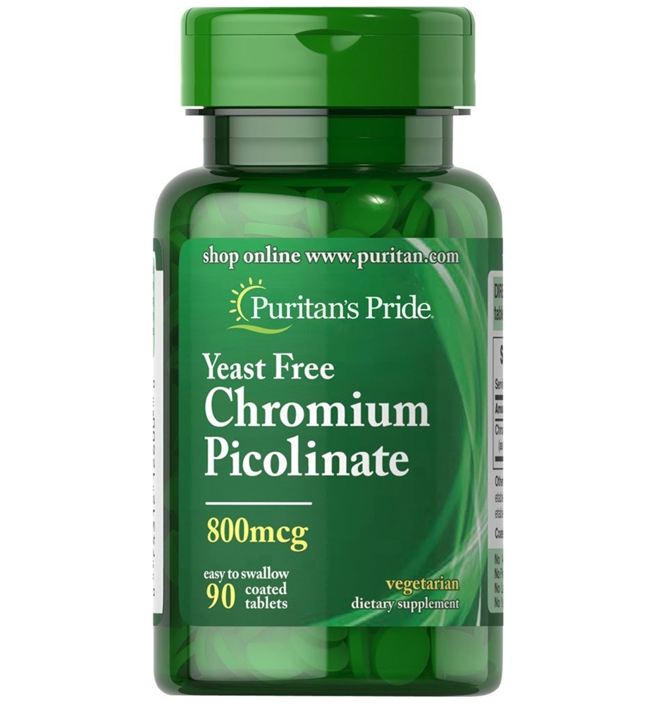 Puritan’s Pride Chromium Picolinate 800 mcg Yeast Free / 90 Tablets