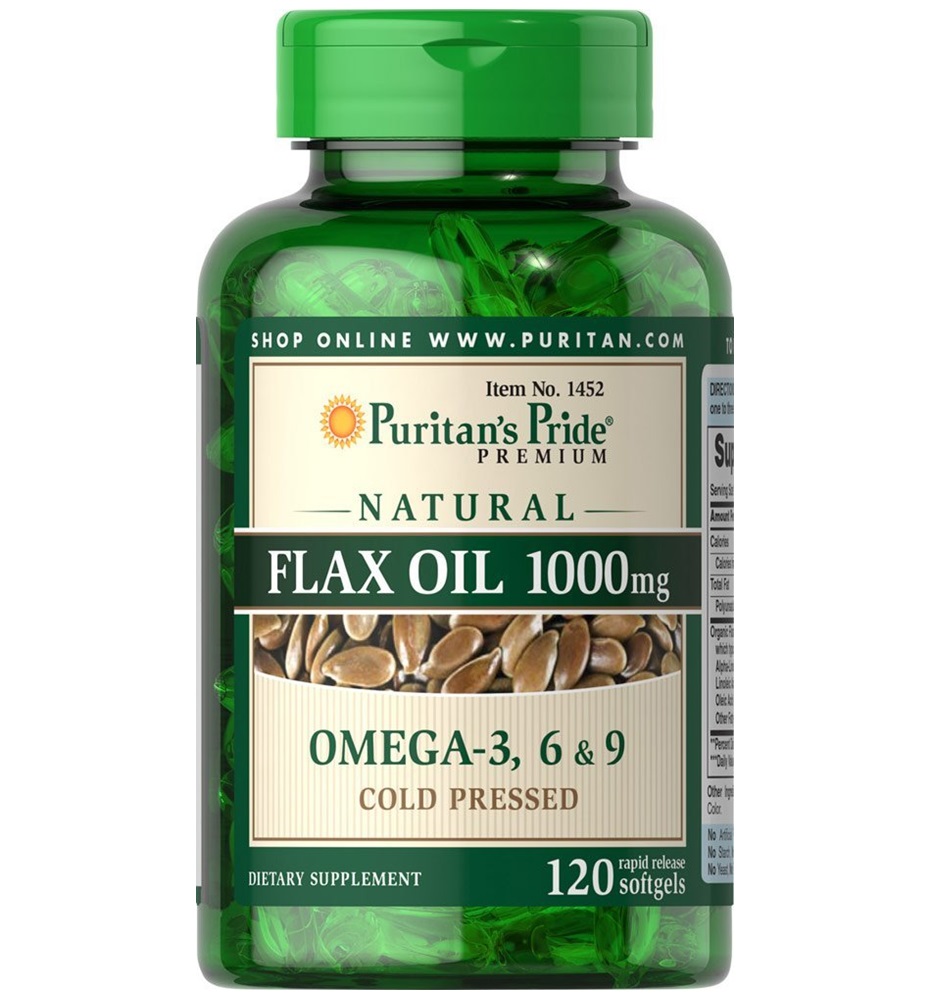 Puritan's Pride Flax Oil 1000 mg  / 120 Rapid Release Softgels