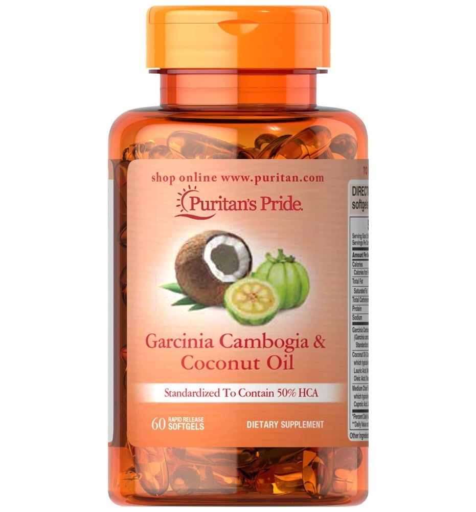 Puritan's Pride Garcinia Cambogia 500 mg plus Coconut Oil 500mg / 60 Softgels