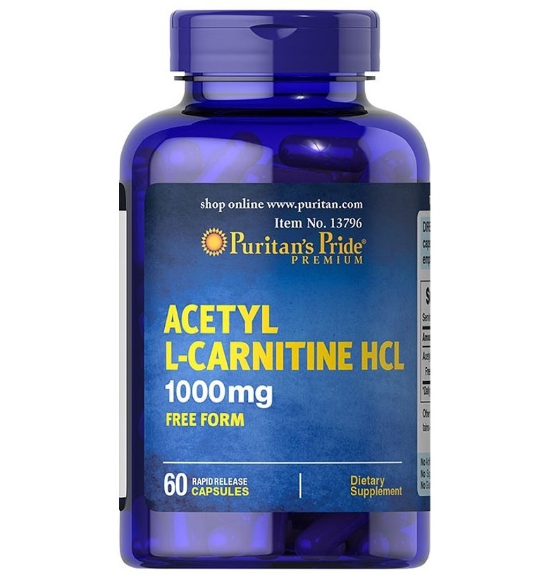 Puritan s Pride Acetyl L-Carnitine 1000 mg  60 Capsules