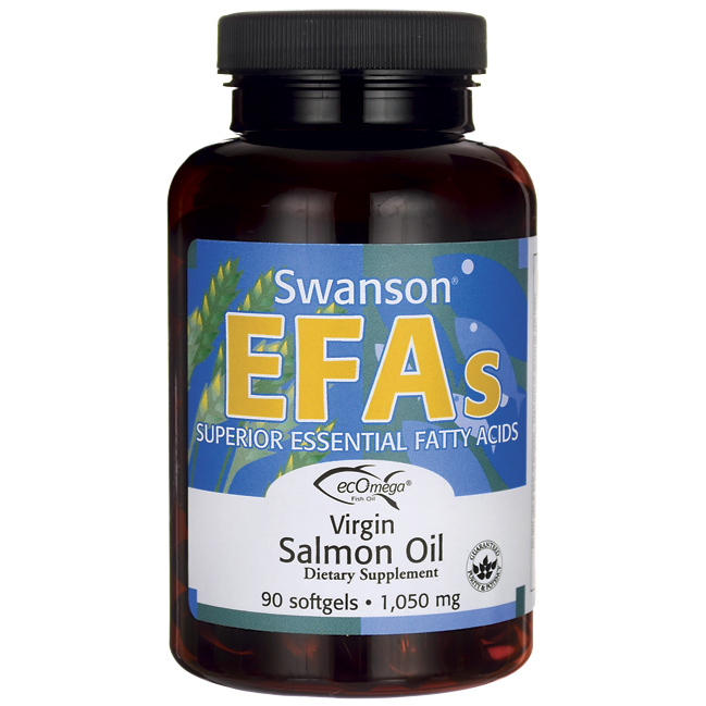 Swanson EFAs Virgin Salmon Oil (ecOmega) 1080 mg./90 Sgels.