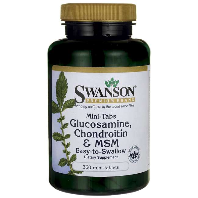 Swanson Premium Mini-Tabs Glucosamine, Chondroitin & MSM 750/600/300 mg - 360 Mini-Tabs