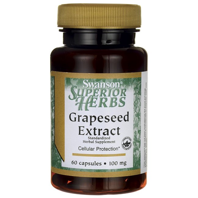 Swanson Superior Herbs Grapeseed Extract (Standardized) 100 mg / 60 Caps