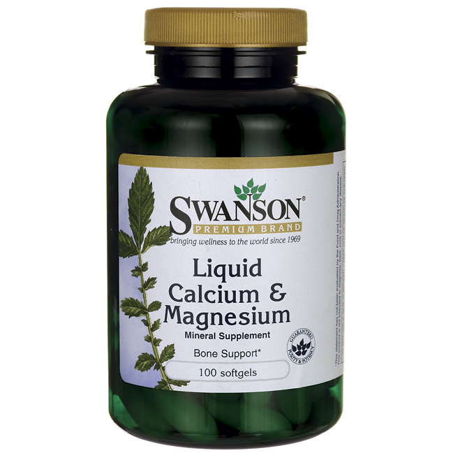 Swanson Premium Liquid Calcium & Magnesium 300/150 mg - 100 Sgels