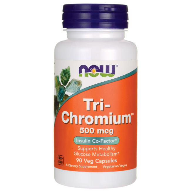 NOW Foods Tri-Chromium 500 mcg with Cinnamon 250 mg. / 90 Veg. Caps
