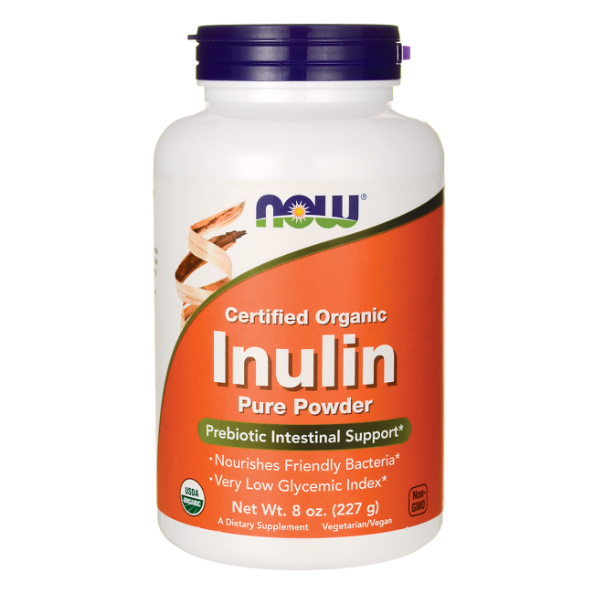 NOW Foods Certified Organic Inulin  8 oz (227 g) Powder
