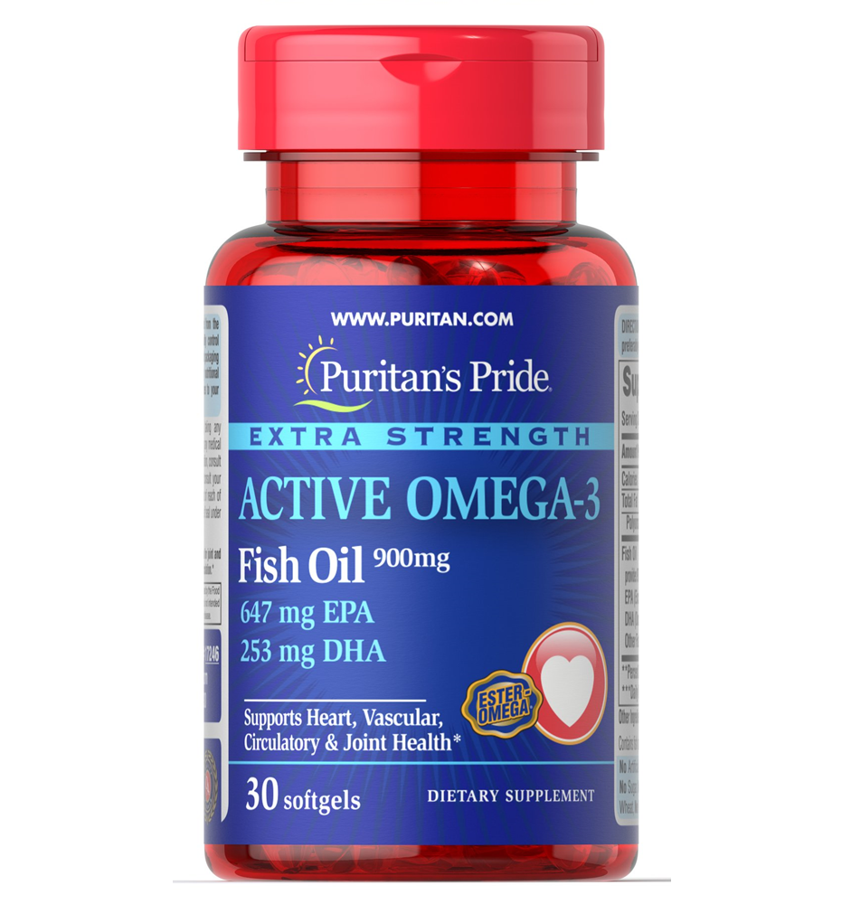 Puritan's Pride Extra Strength Active Omega-3 Fish Oil 1410 mg / 30 Softgels