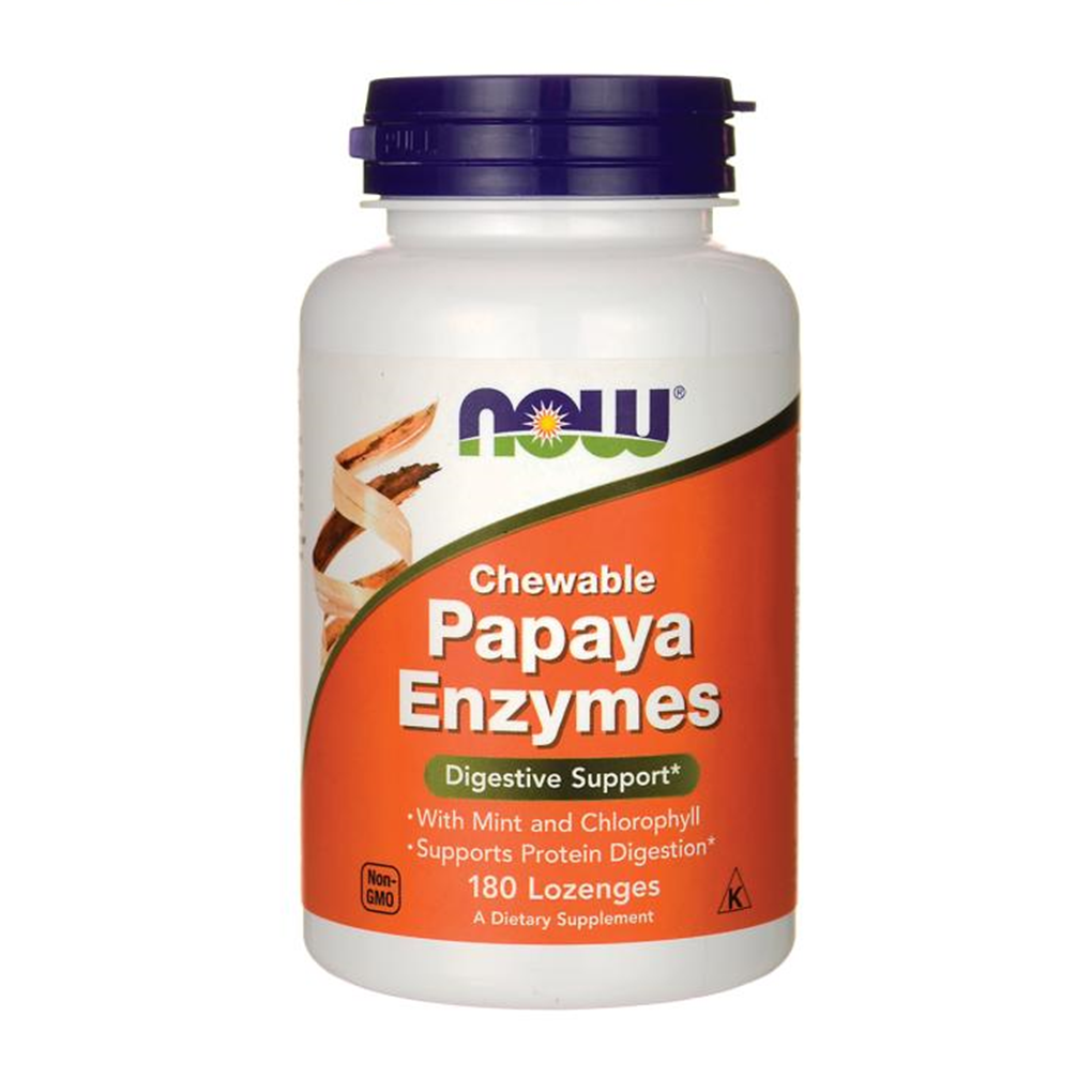 NOW Foods Chewable Papaya Enzymes complex  / 180 Lozenges