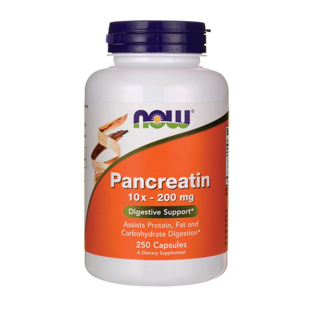NOW Foods Pancreatin 10X  200 mg / 250 Caps