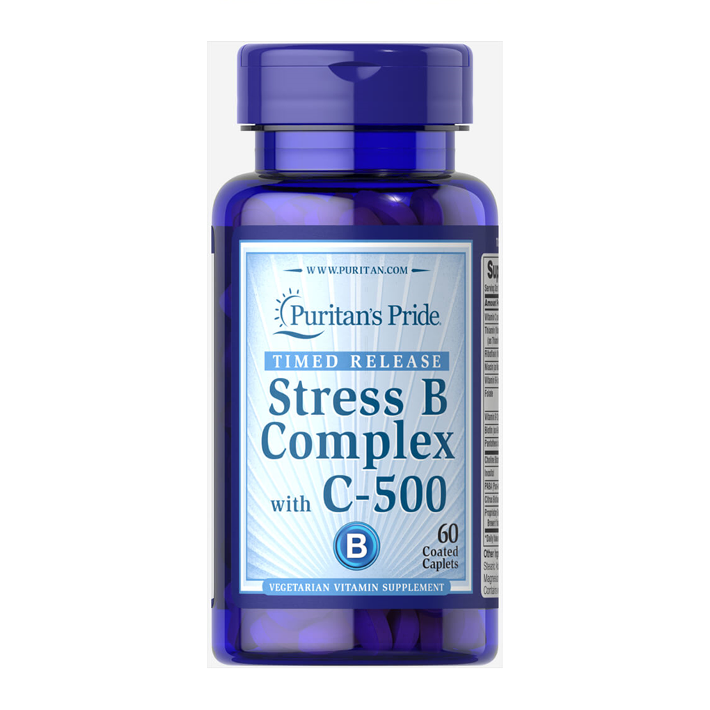 Puritan's Pride Stress Vitamin B-Complex with Vitamin C-500 Timed Release / 60 Caplets