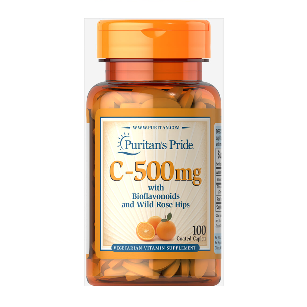 Puritan's Pride Vitamin C-500 mg with Bioflavonoids & Rose Hips / 100 Caplets
