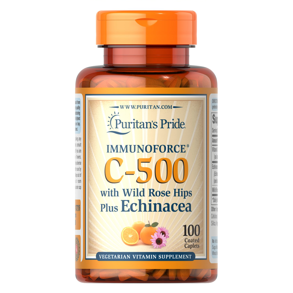 Puritan's Pride Vitamin C-500 with Rose Hips & Echinacea  500 mg. / 100 Caplets