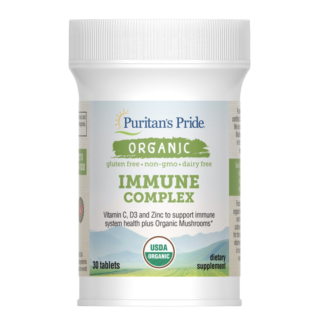 Puritan's Pride Organic Immune Complex with Mushrooms and Zinc / 30 Tablets