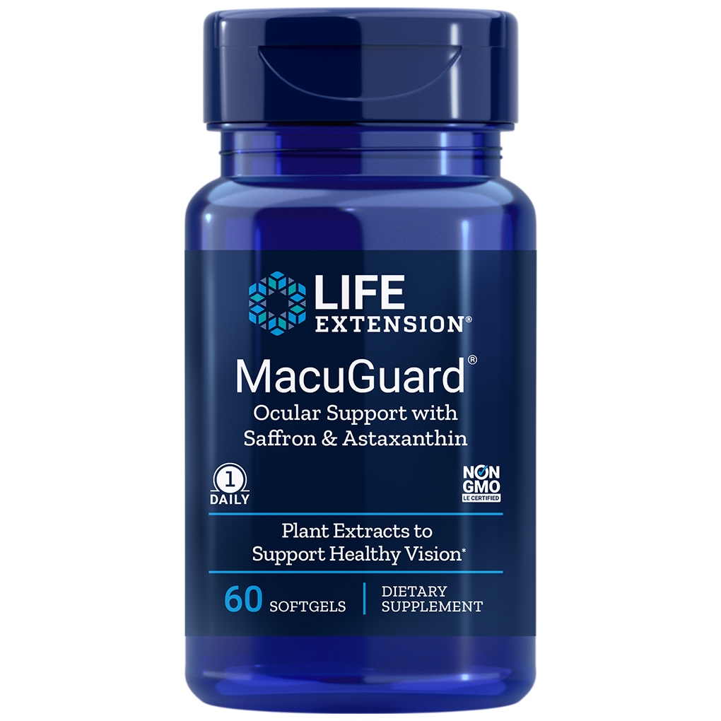 Life Extension MacuGuard® Ocular Support with Saffron & Astaxanthin / 60 Softgels