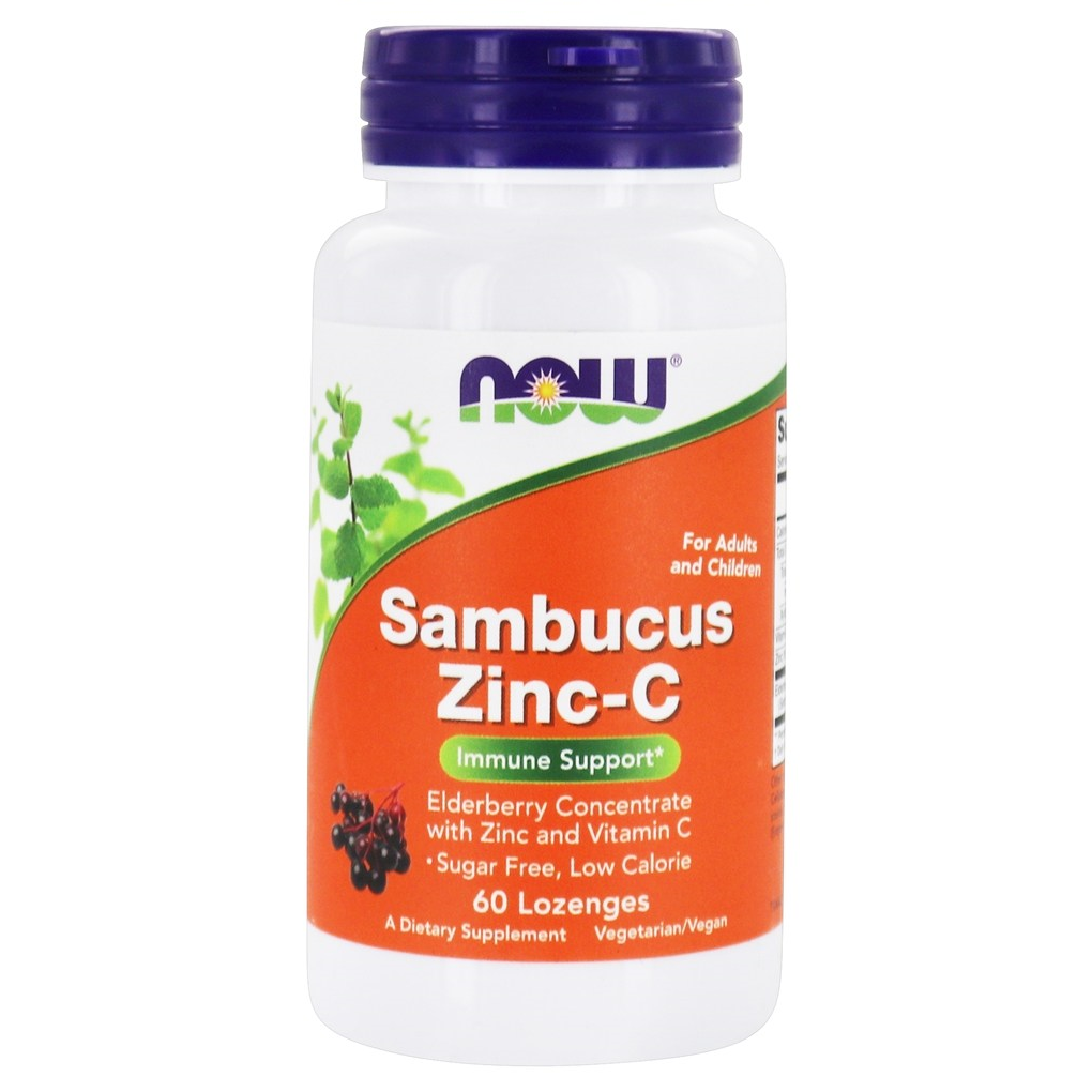 NOW Foods Sambucus Zinc-C Immune Support - 60 Lozenges