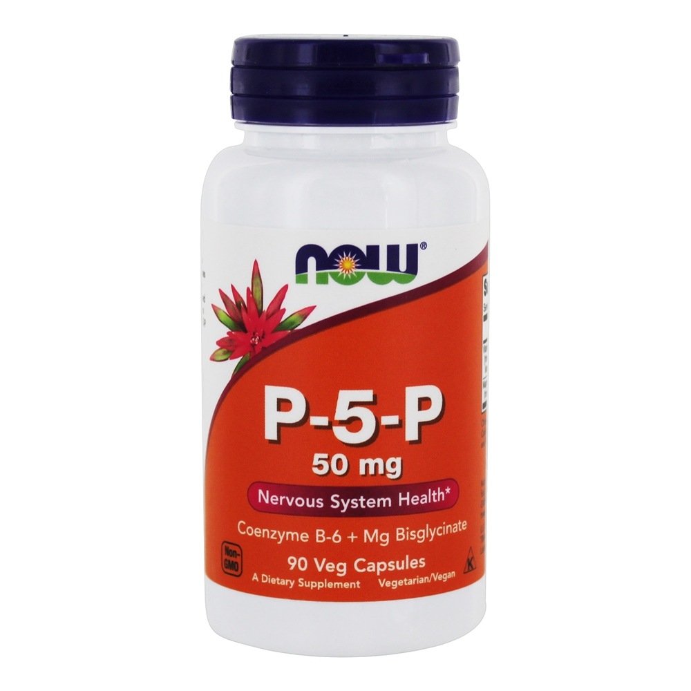 NOW Foods P-5-P Coenzyme B-6   Magnesium Bisglycinate 50 mg. / 90 Vegetable Capsules