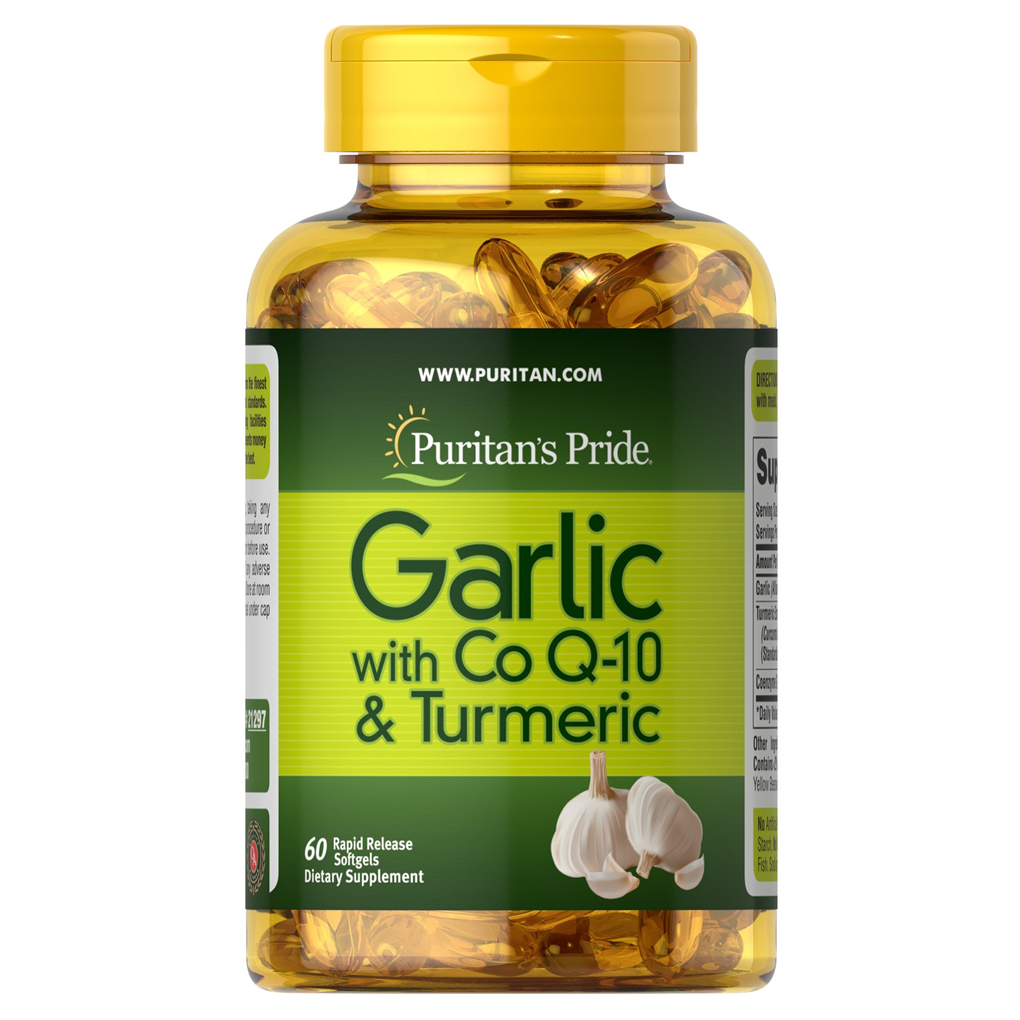 Puritan's Pride Garlic with Co Q-10 & Turmeric / 60 Softgels