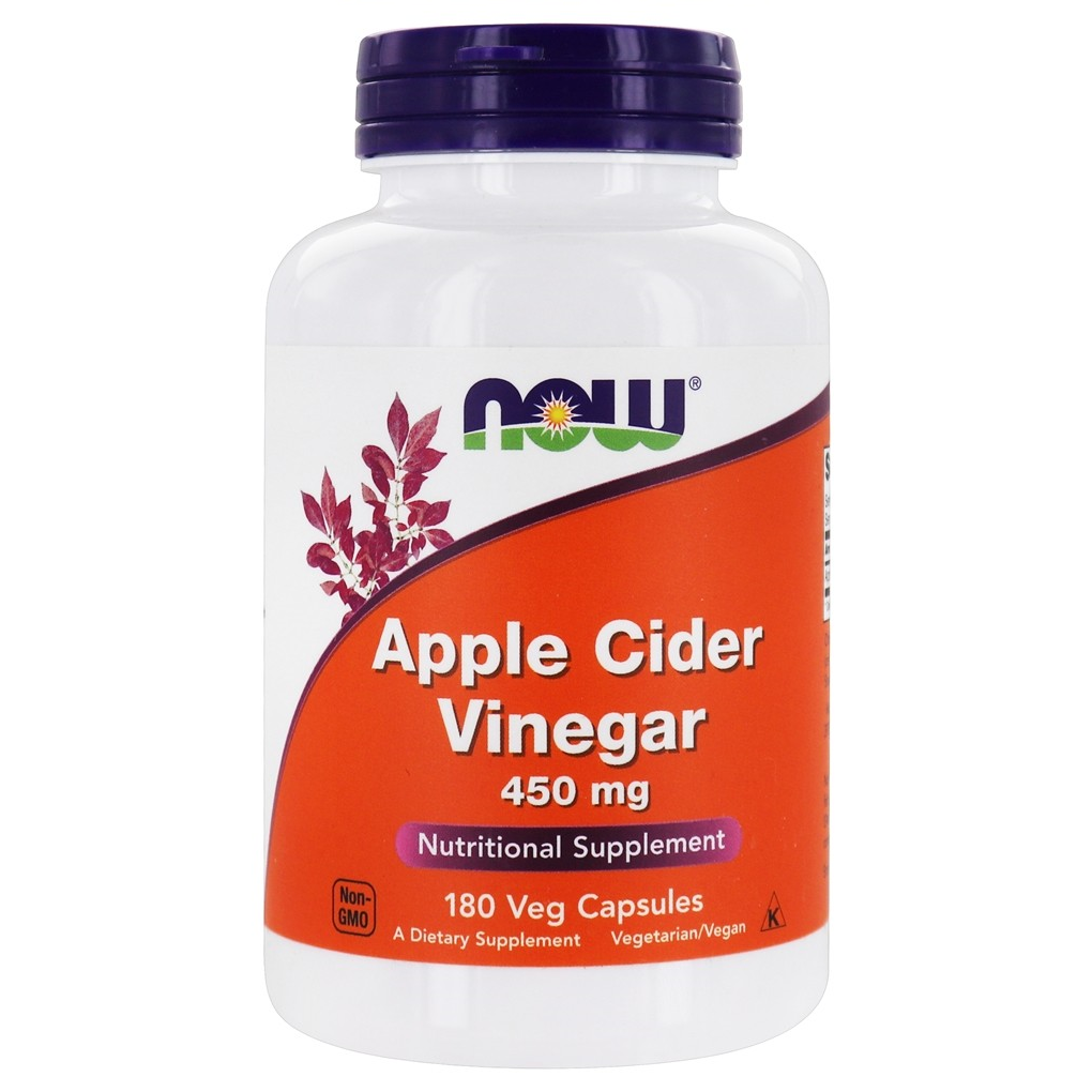 NOW Foods Apple Cider Vinegar Nutritional Supplement  450 mg. / 180 Vegetable Capsule