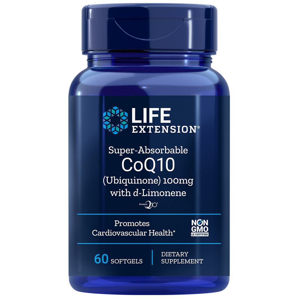 Life Extension Super-Absorbable CoQ10 (Ubiquinone) with d-Limonene 100 mg / 60 Softgels