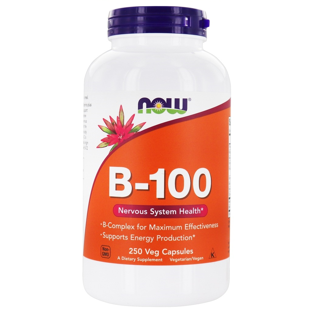 NOW Foods  Vitamin B100 High Potency B Complex - 250 Vegetable Capsule