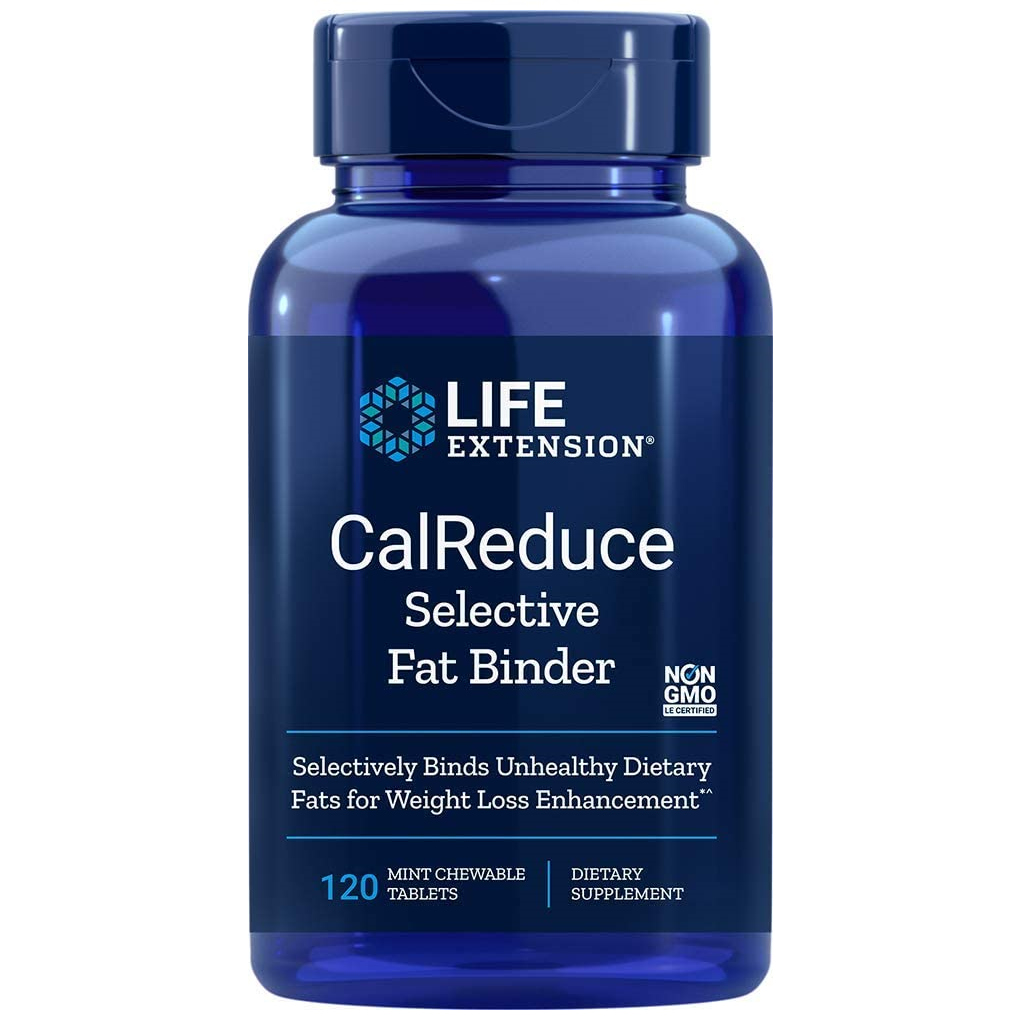 Life Extension  CalReduce Selective Fat Binder / 120 Mint Chewable Tablets