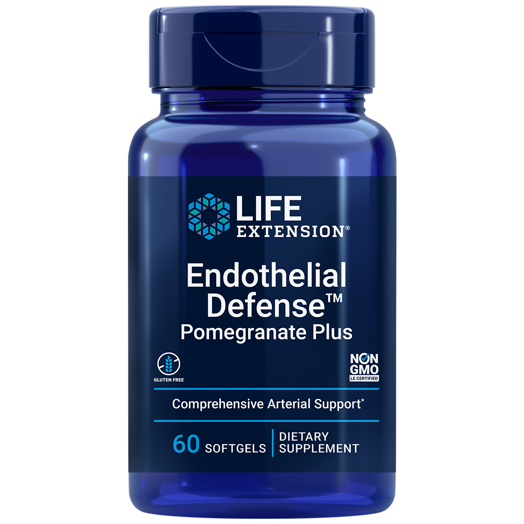 Life Extension Endothelial Defense™ Pomegranate Plus / 60 Softgels [providing 500 IU of SOD enzyme activity]