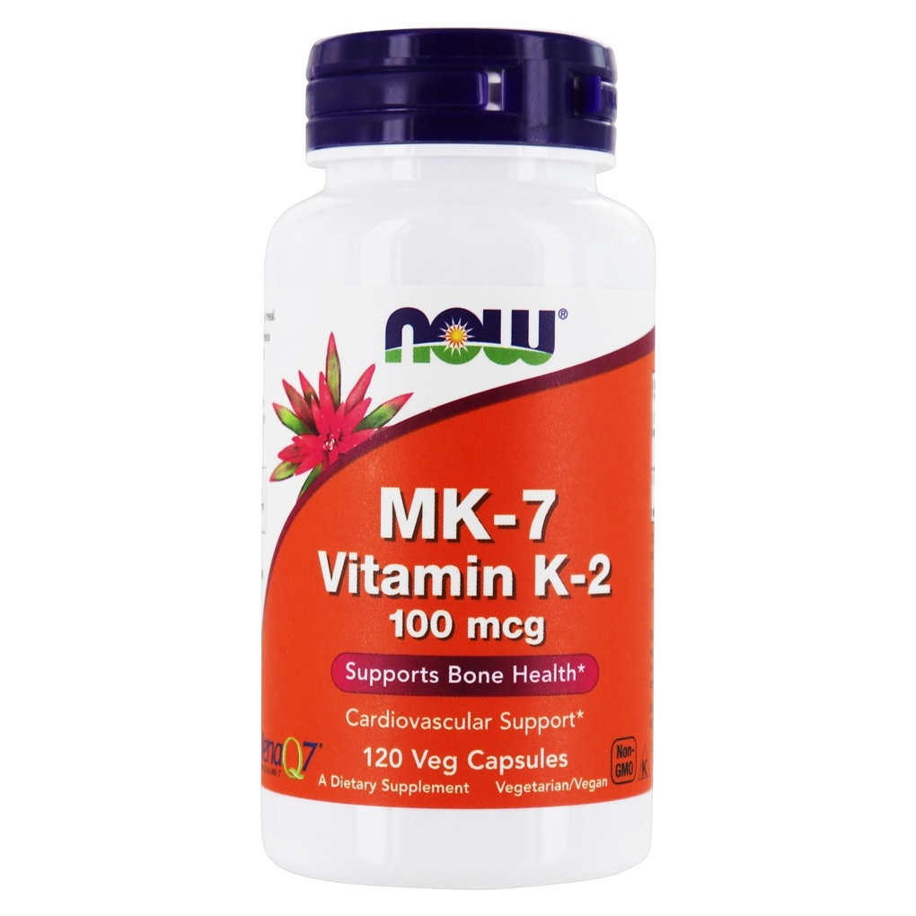 NOW® Foods  MK-7 Vitamin K-2 Bone Health Support 100 mcg. - 120 Vegetarian Capsules