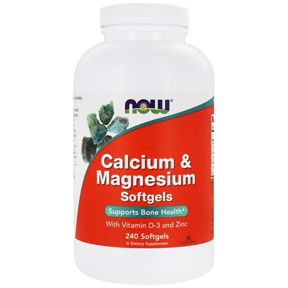 NOW Foods Calcium & Magnesium / 240 Softgels (add Vitamin D3 , Zinc)