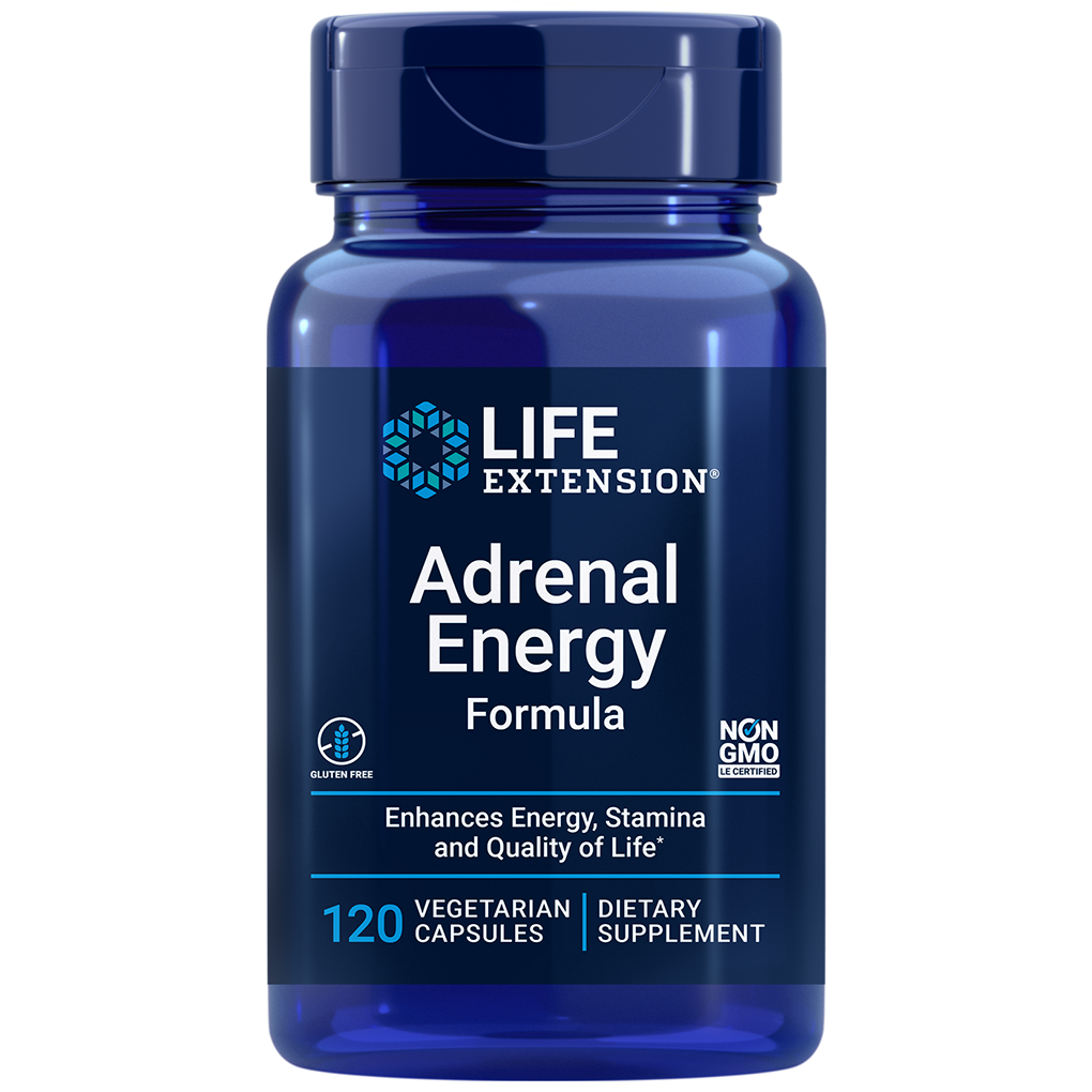 Life Extension Adrenal Energy Formula / 120 Vegetarian Capsules