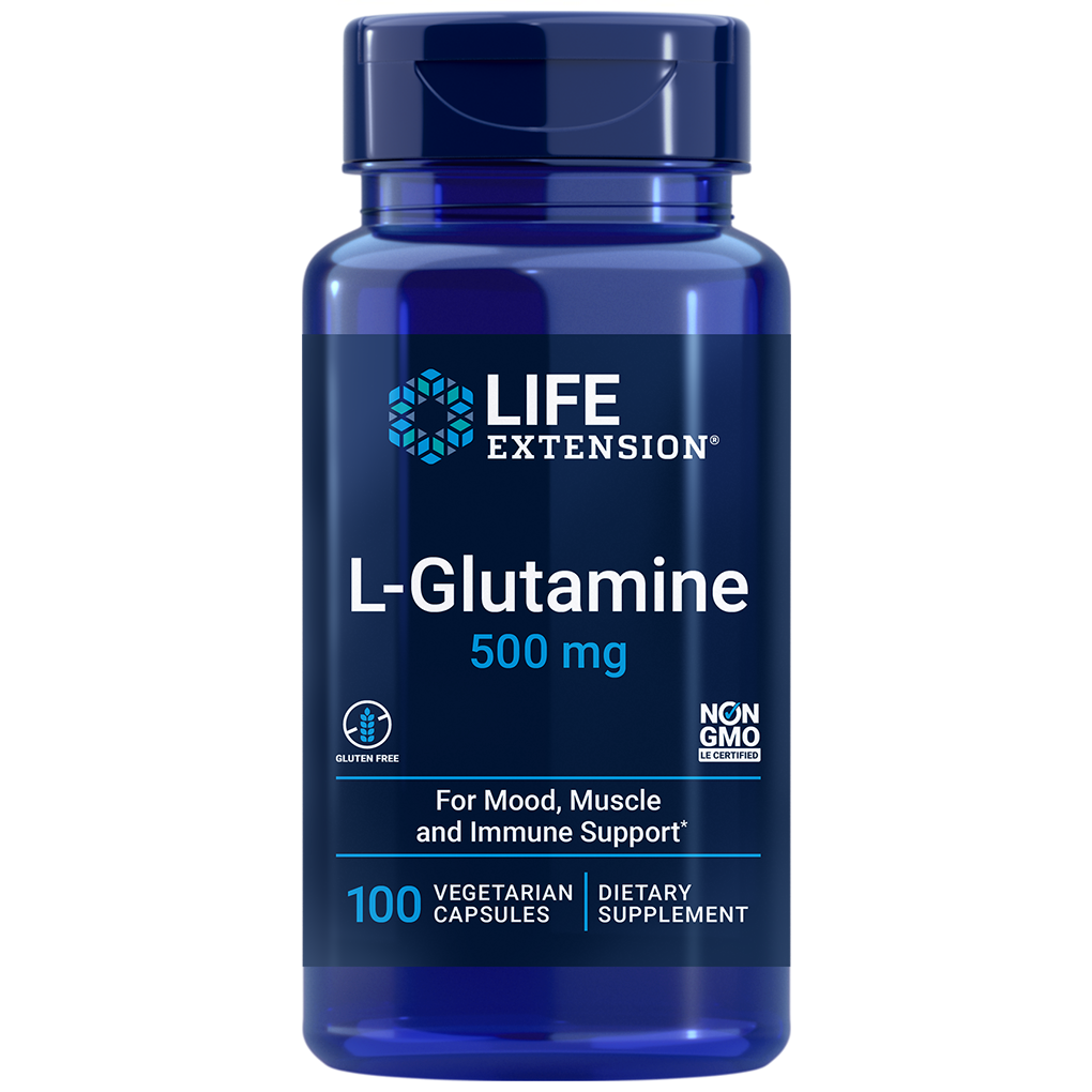 Life Extension L-Glutamine 500 mg / 100 Vegetarian Capsules