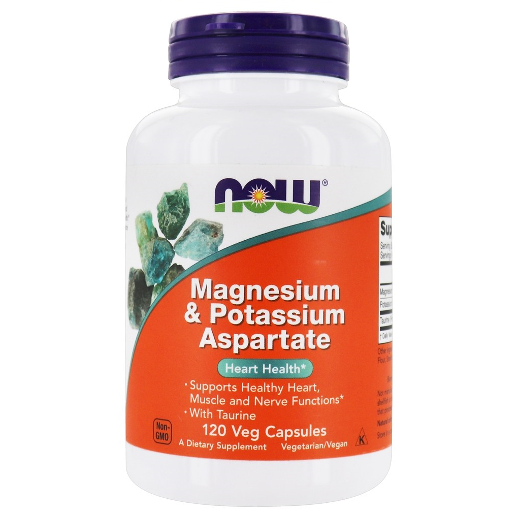 NOW Foods  Magnesium/Potassium Aspartate With Taurine / 120 Vegetable Capsule