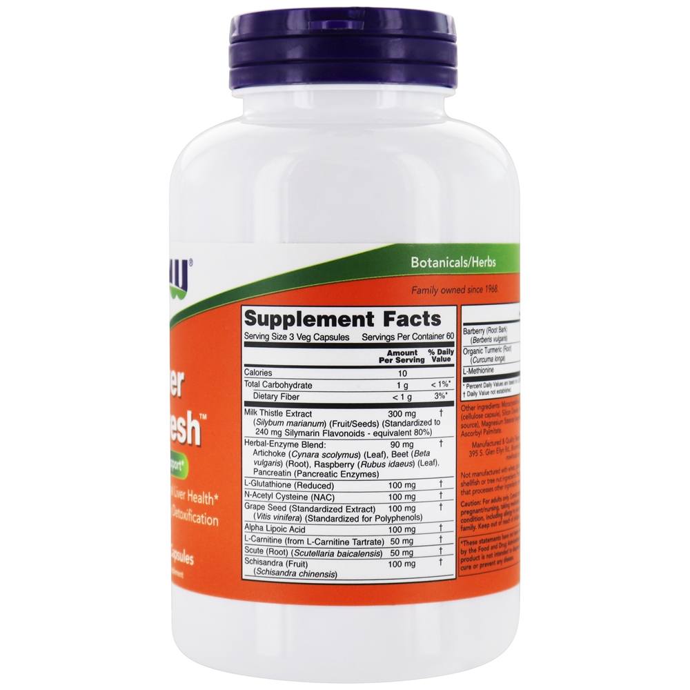 NOW Foods Liver Refresh / 180 Vegetable Capsules