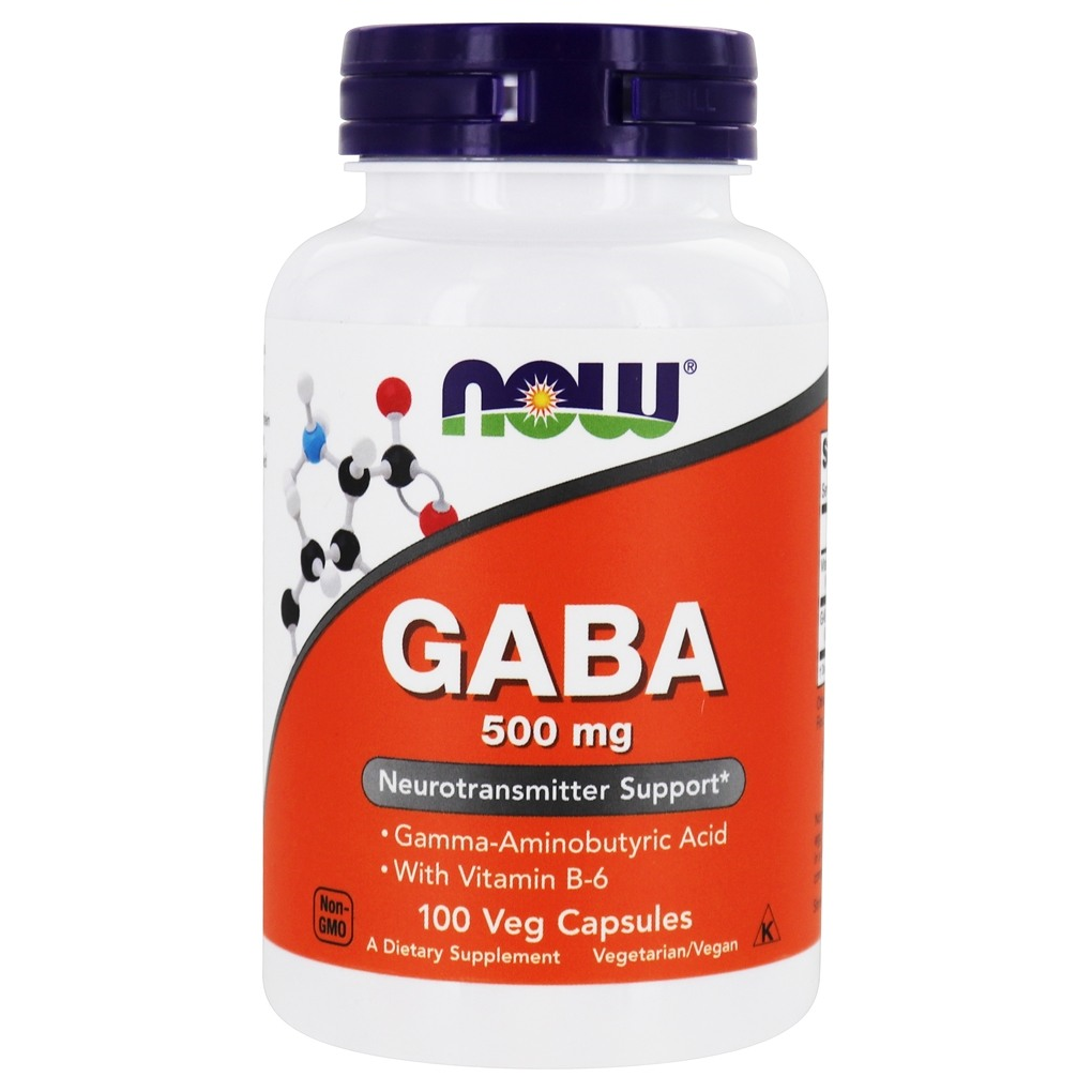 NOW Foods GABA with Vitamin B6 500 mg. / 100 Vegetable Capsules