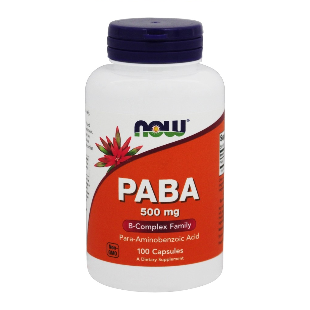 NOW Foods  PABA (Para-Aminobenzoic Acid) 500 mg. / 100 Capsules